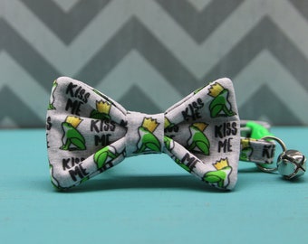clip frog creepy green baby amphibian nylon band blue Hip hop bow hook and loop cute hand made bow tie toddler child