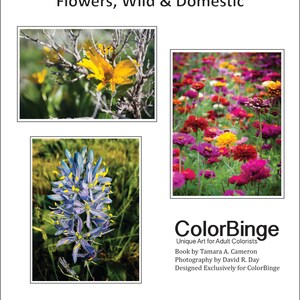 Color the Rural West - Flowers, Wild & Domestic - A greyscale coloring book for adults
