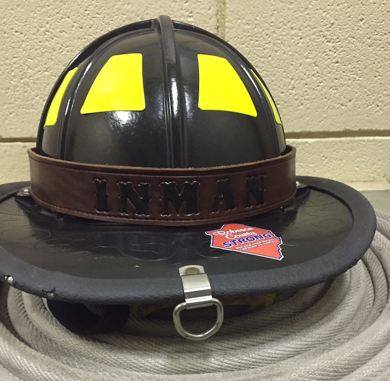 Firefighter Leather Helmet Band Etsy