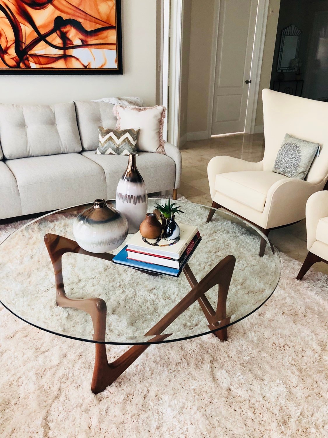 Boxy 27 Handcrafted Contemporary Mid century Modern Design Coffee Table Wood Base square 27x27 Round Etsy