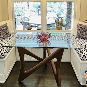 Tribeca Dine (S) - Handcrafted Mid Century Modern Design Dining Table Contemporary Unique Wood Table Base ***Free Shipping***