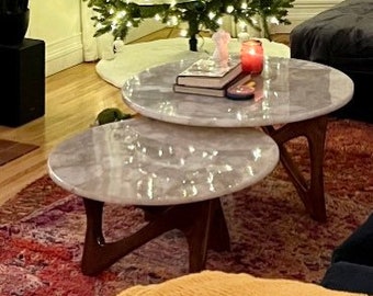 Tribeca Nesting Tables - Handcrafted Contemporary, Mid-Century, Modern Design Coffee Table Wood Base