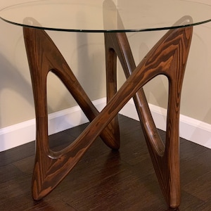 Tribeca Tall - Handcrafted Contemporary, Mid-Century, Modern Design Side Table Wood Base