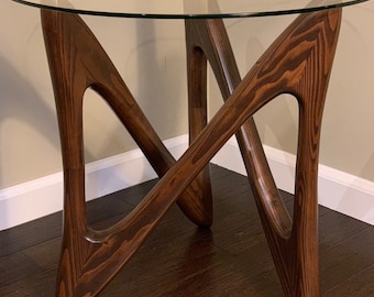 Tribeca Tall - Handcrafted Contemporary, Mid-Century, Modern Design Side Table Wood Base