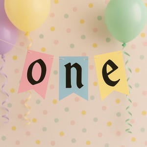 Disneyland Vintage Birthday Banner | Retro Disney High Chair Garland | 1st Birthday Party Decor | Custom Name & Age | Magical Party Banner