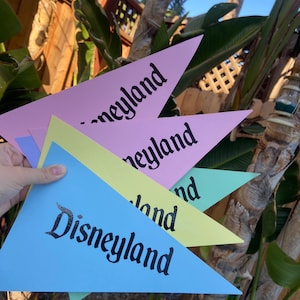 Disneyland Vintage Birthday Banner |Park Themed Party Decor | Custom Name Flags | High Chair or Wall Sign| Retro Disneyland Party Decoration