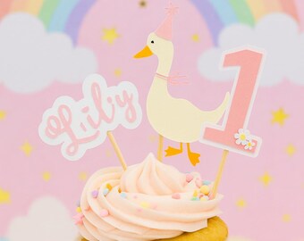 Adornos para cupcakes de Silly Goose, cumpleaños, baby shower y fiestas