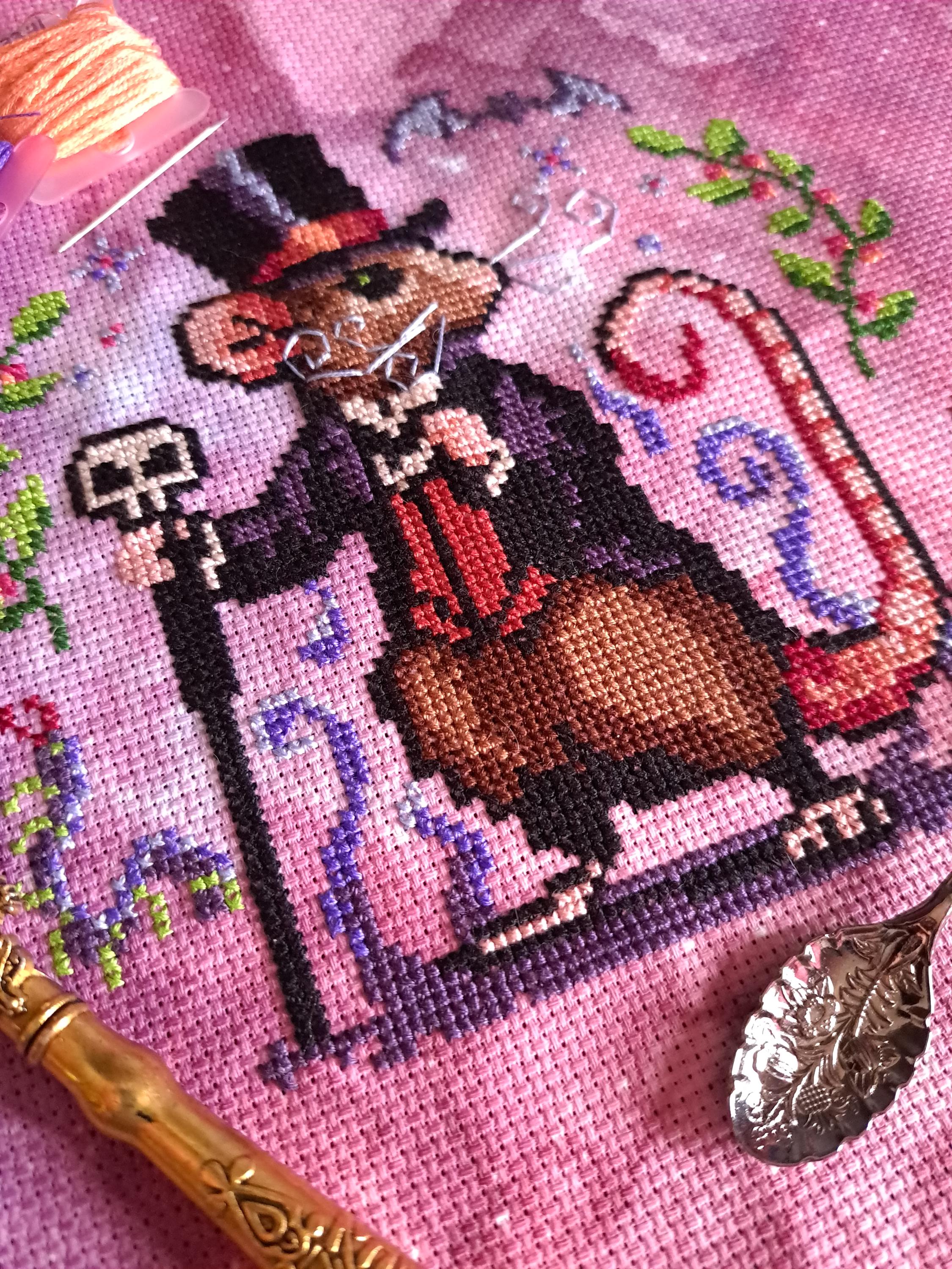 Gentlerat Cross Stitch Pattern Gothic Rat DIY Project PDF Download gentlerat-cross-stitch-pattern-gothic-rat-diy-project-pdf-download