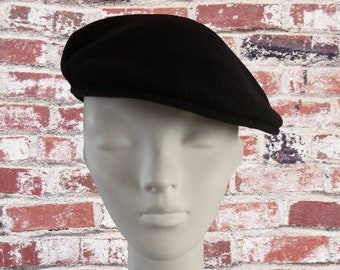 Vintage KANGOL Navy Blue Wool Cabby Hat Flat Cap Newsboy || Made in United Kingdom || Size L