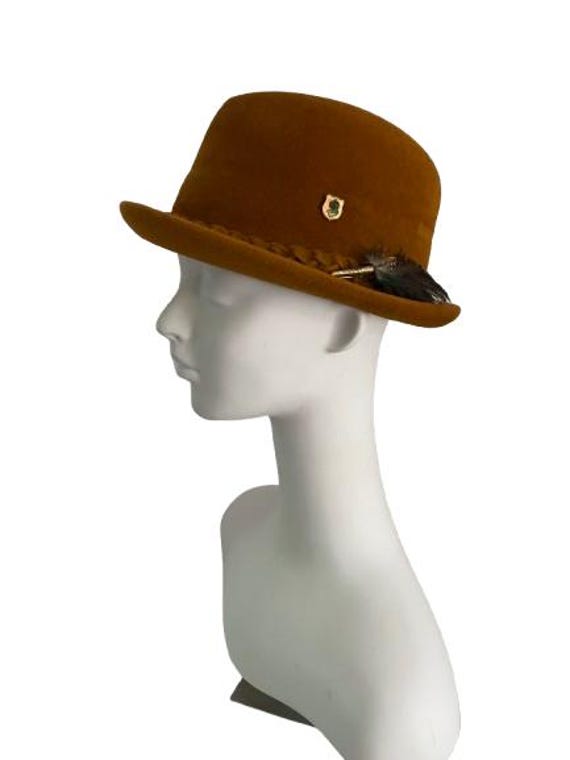 Vintage MCM Kevin McAndrew Men’s Fedora Hat. Satin Lining. Gold Logo. Size 7. Vintage MCM Kevin McAndrew Men main image 3