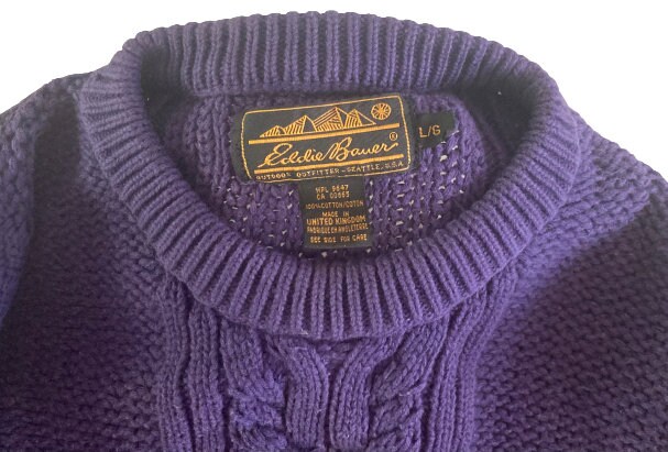 Vintage 90s Eddie Bauer 100% Cotton Chunky Cable Knit Crewneck - Etsy