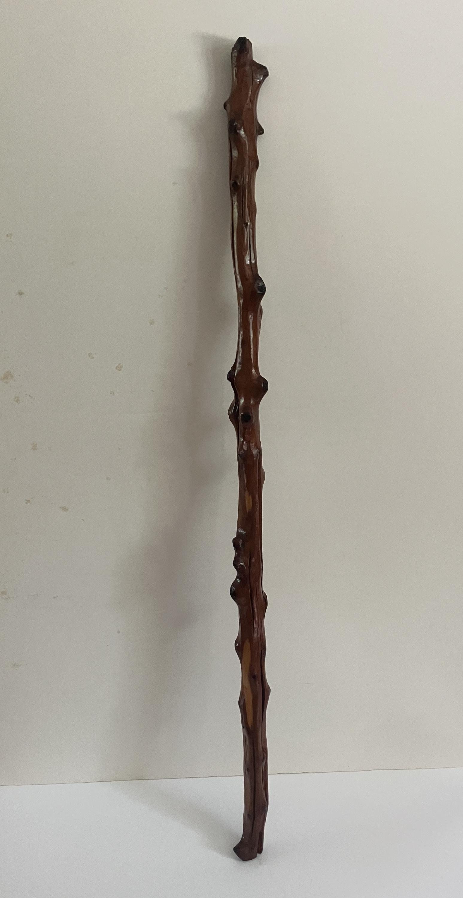 Vintage Handcrafted Rustic Gnarled Wood Walking Stick • Knotty