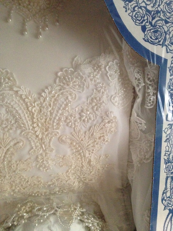 Vintage 90's Wedding Gown Dress Victorian Preserv… - image 3
