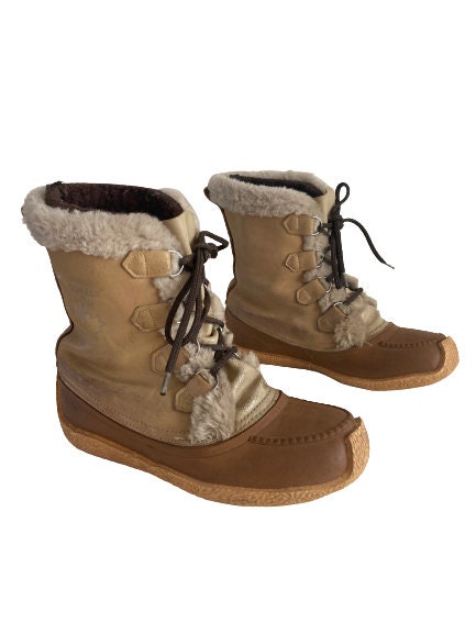 Sorel Nanook Snow Boots Leather Rubber Wool Blend Lined Marked Women s Size 8 see Measurements May Fit Women s 9 Etsy