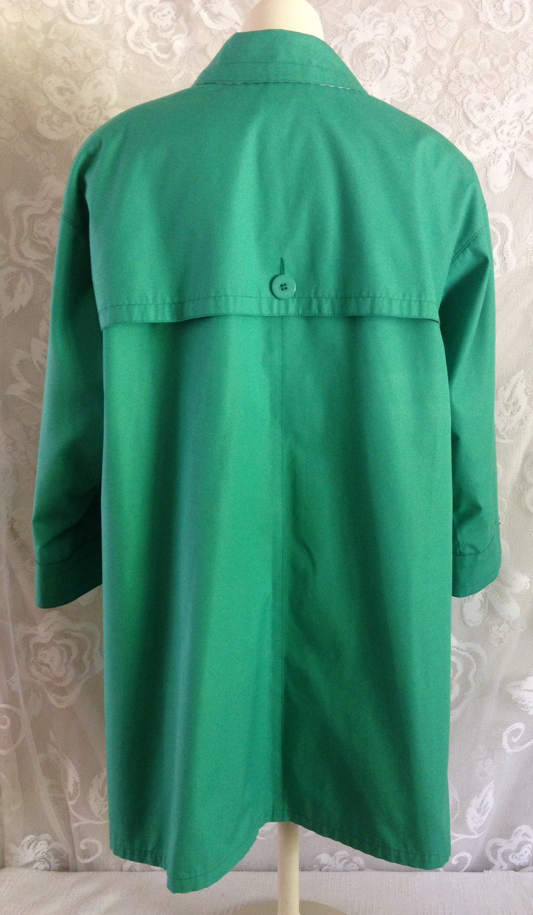 Trench Coat Vintage Femme London Fog Vert Jade - Taille 4, Coton, Parfait état