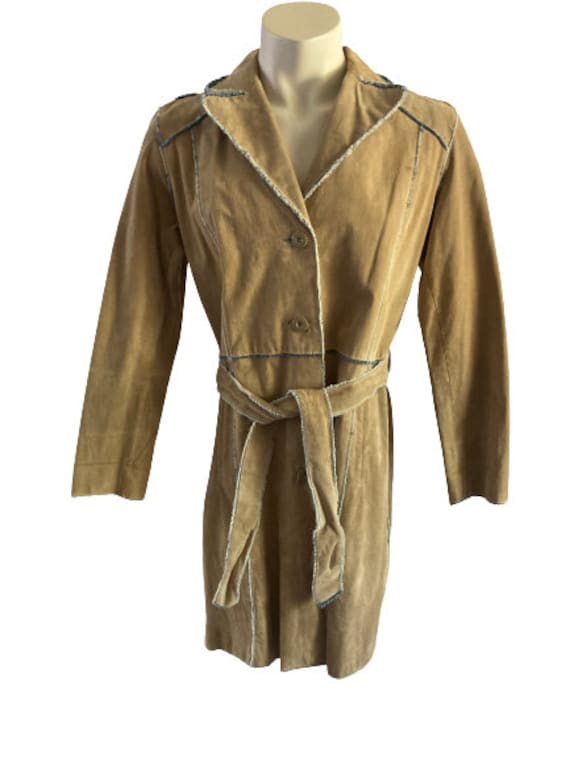 Vintage MAXIMA WILSON'S Suede Leather Jacket Trench Coat