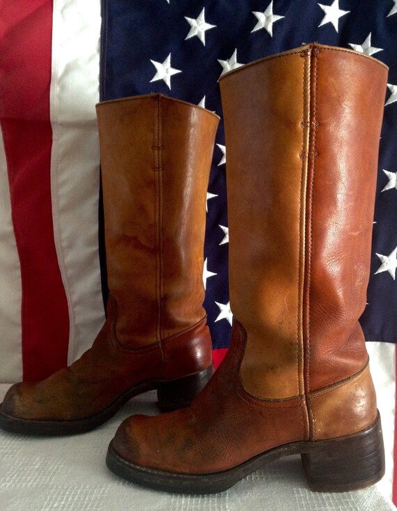 frye cognac booties