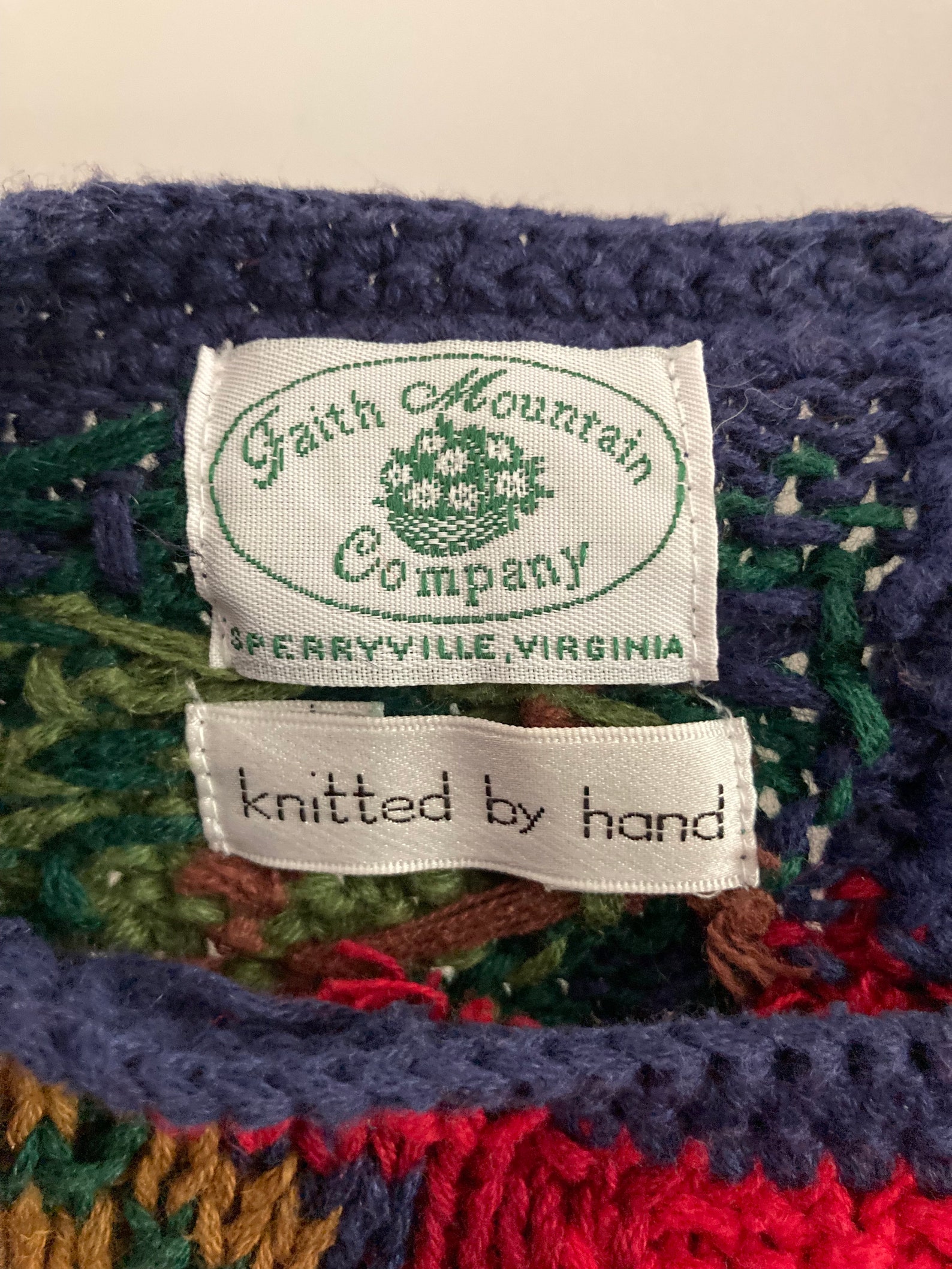 Vintage Faith Mountain Hand Knitted Chunky Sweater Leaf Themed Etsy