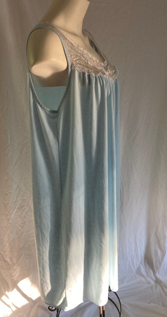 Vintage Pastel Blue Sleeveless Mid Length Soft Co… - image 3