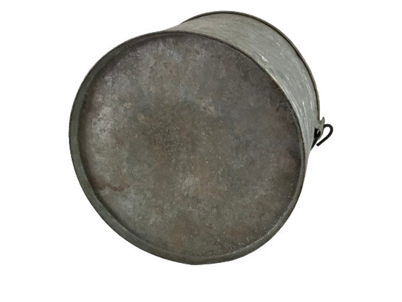 Chore Bucket Vintage Galvanized Metal Pail Chore Bucket Farm Pail Swing Handle 10 No ...