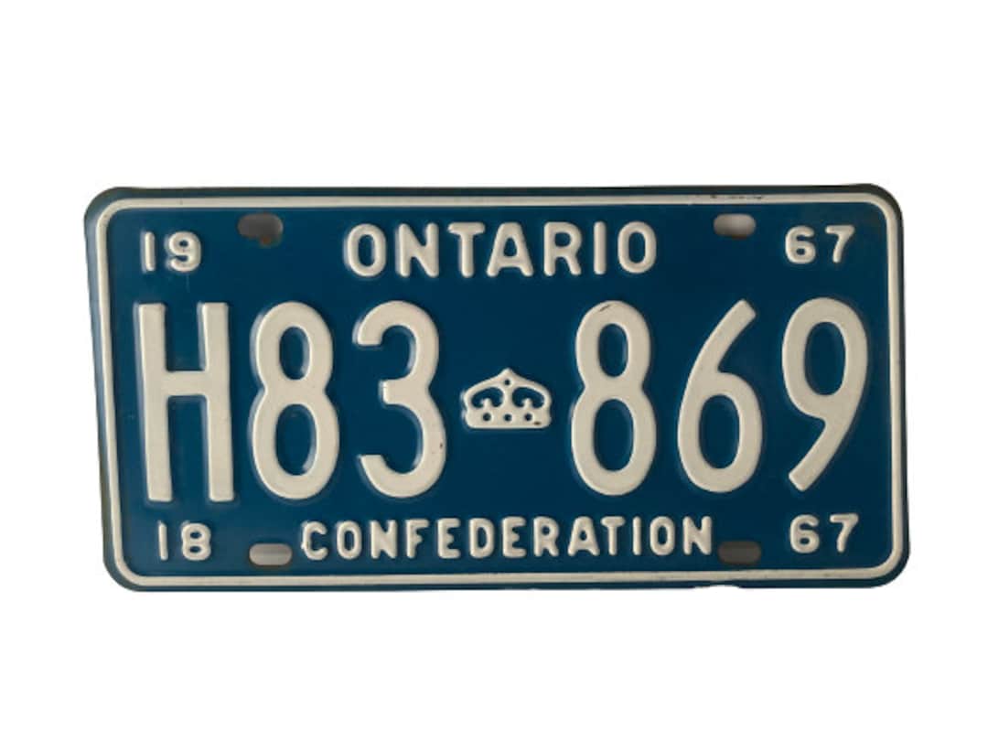 Vintage Original Metal License Plate Canada Ontario ON 1967 Etsy