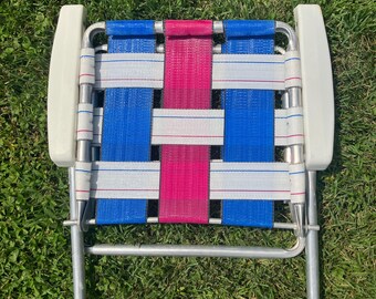 Vintage 1970s SUNBEAM Folding Aluminum Lawn Chair • Child's YOUTH