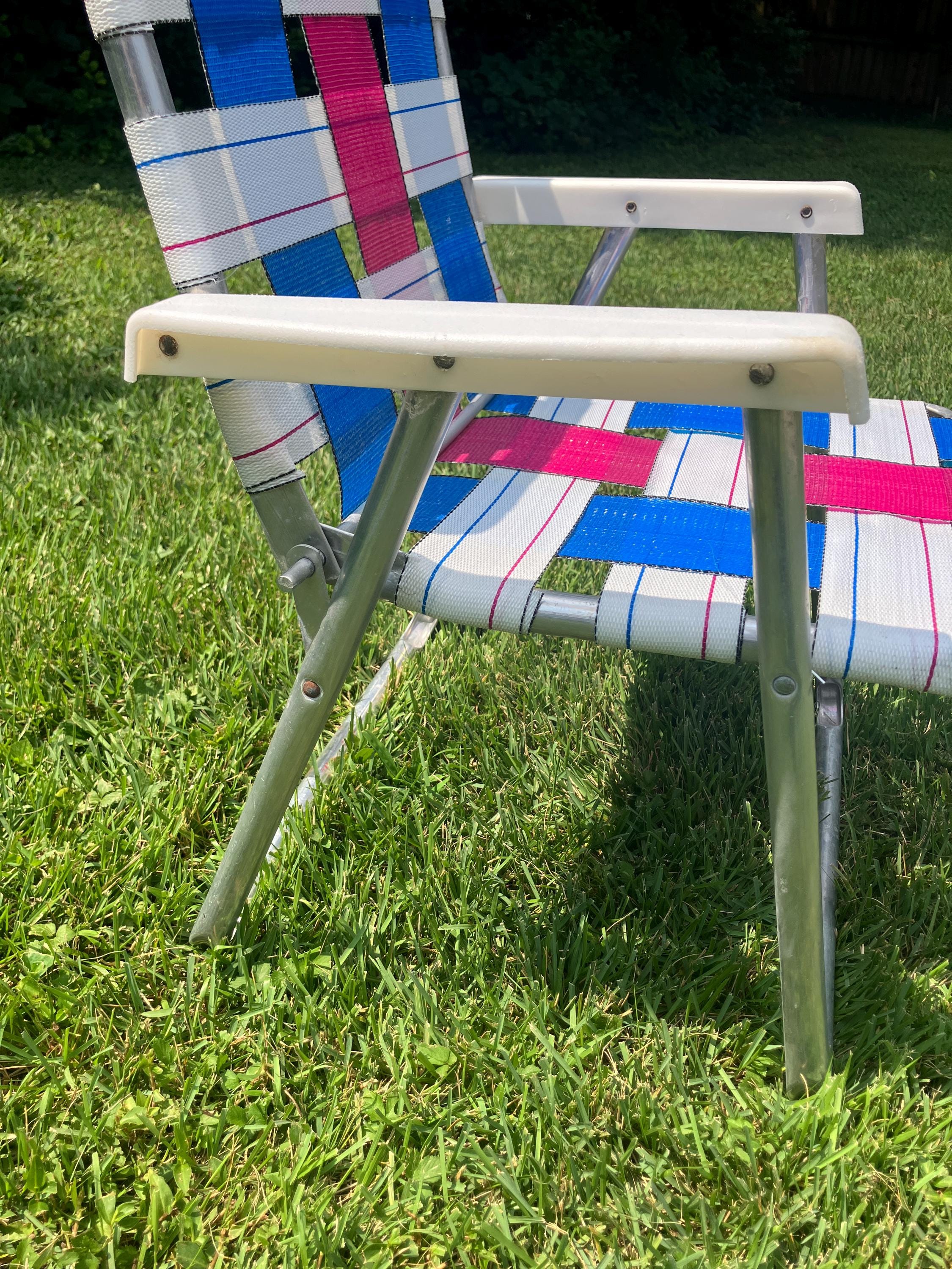 Vintage 1970s SUNBEAM Folding Aluminum Lawn Chair • Child's YOUTH