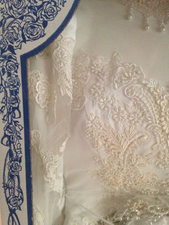 Vintage 90's Wedding Gown Dress Victorian Preserv… - image 2