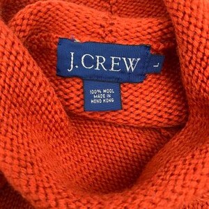 Vintage Y2k • J. Crew Orange Roll Neck Sweater • 100% Wool • Fisherman