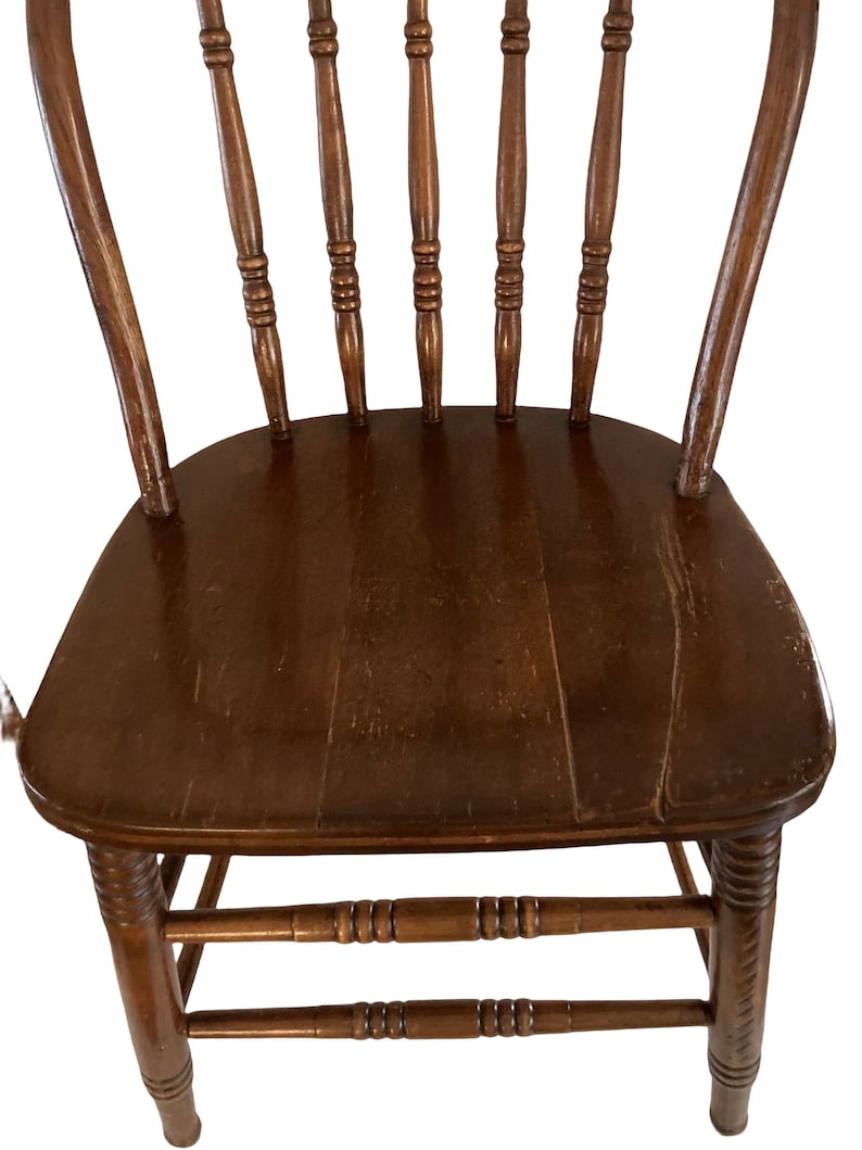 Rustic Spindle Chair Antique 1900's Bentwood Spindle Back Farmhouse Chair • Medium Brown ...