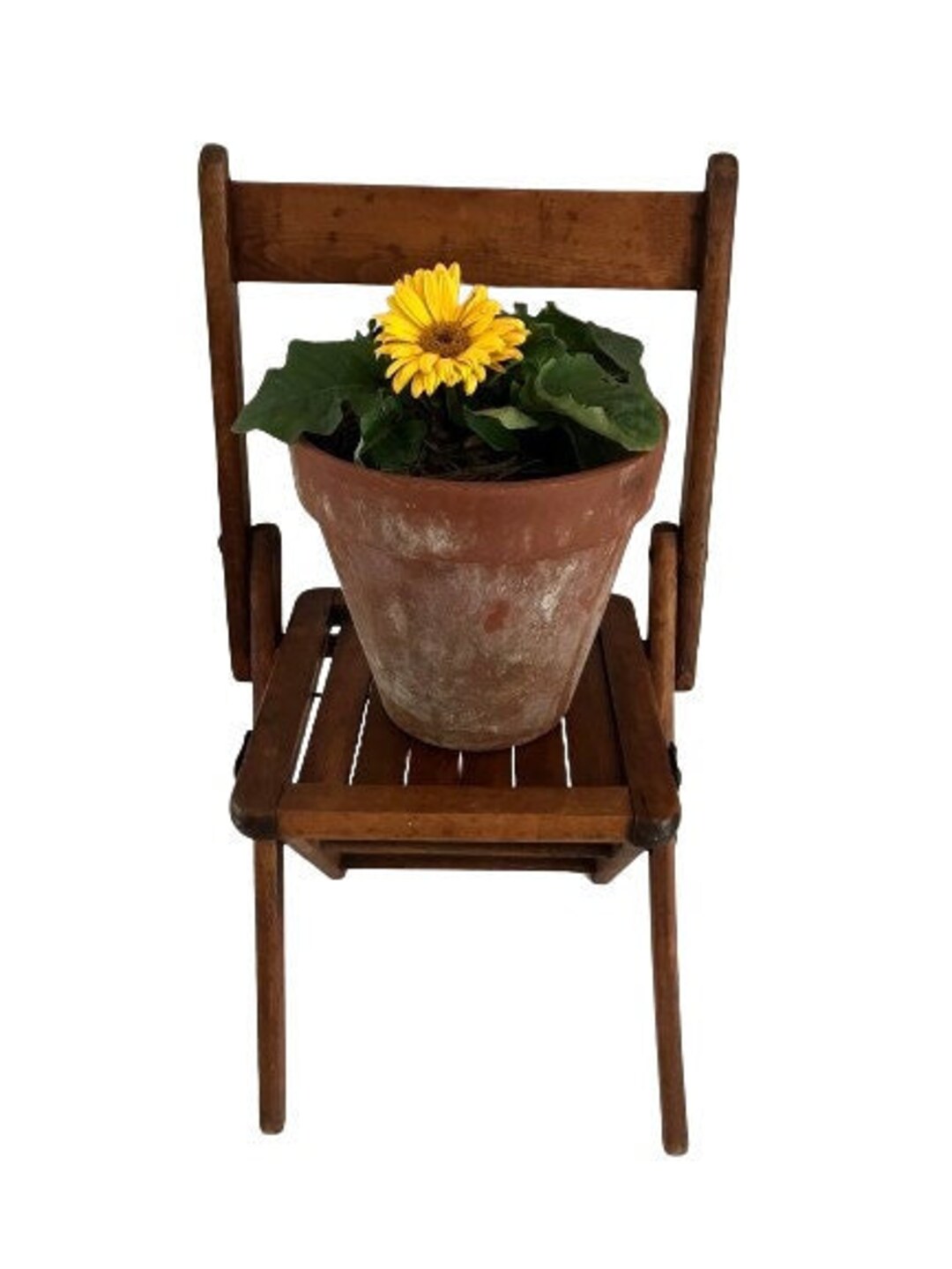 Vintage Small Wooden Folding Slat Chair • Child Size • Repurpose Plant ...