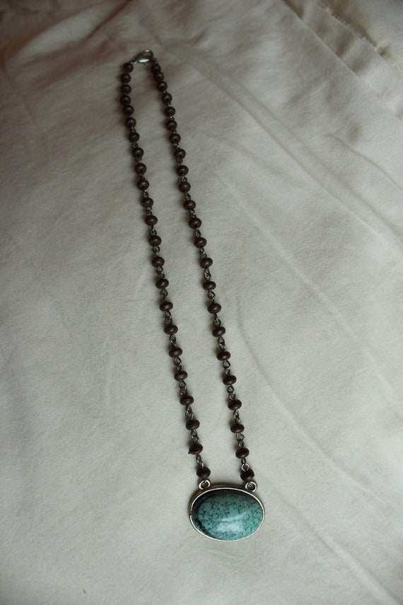 Vintage Turquoise Oval Beaded Necklace - image 7