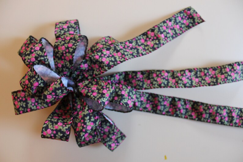Black Floral Print BowFloral Print Ribbon