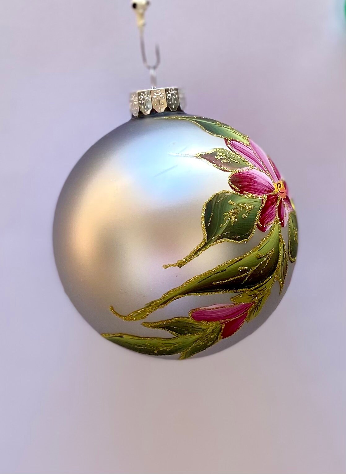 Pink flower Christmas Ornament Handmade Christmas Gift Etsy