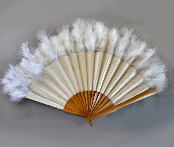 Fairwinds Cape Cod Pair of Antique Victorian Era Ostrich Feather Fans