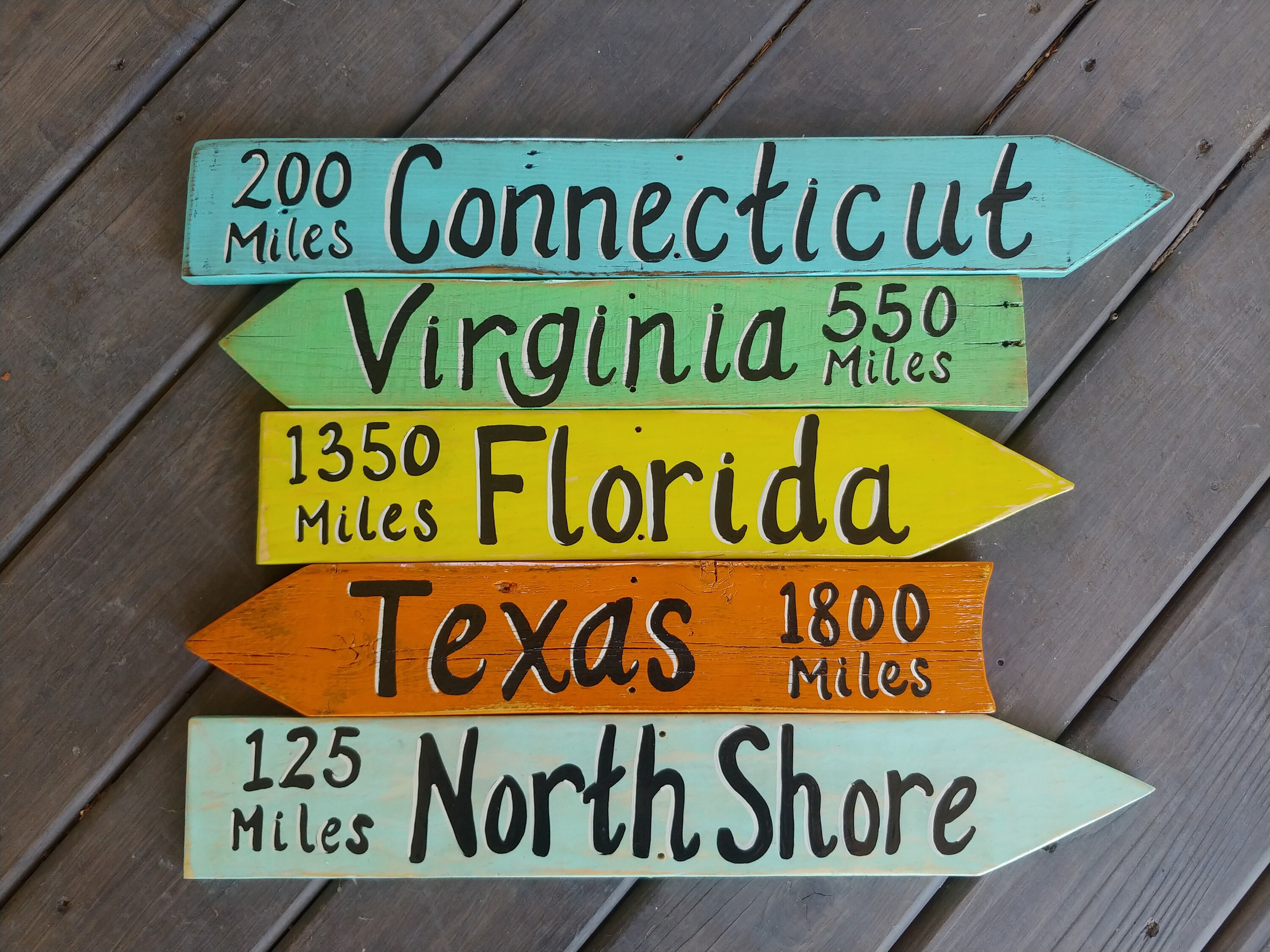 14 Custom Directional Mileage Signs Destination Sign Travel | Etsy