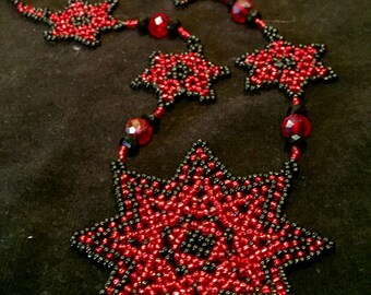 The Albanian Star Hand Beaded Necklace
