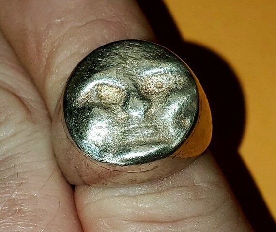 Jane A. Gordon Designer Sterling Moon Face Ring - image 9