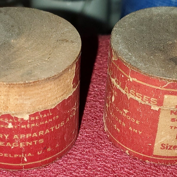 Antique Wooden Microscope Slide Containers