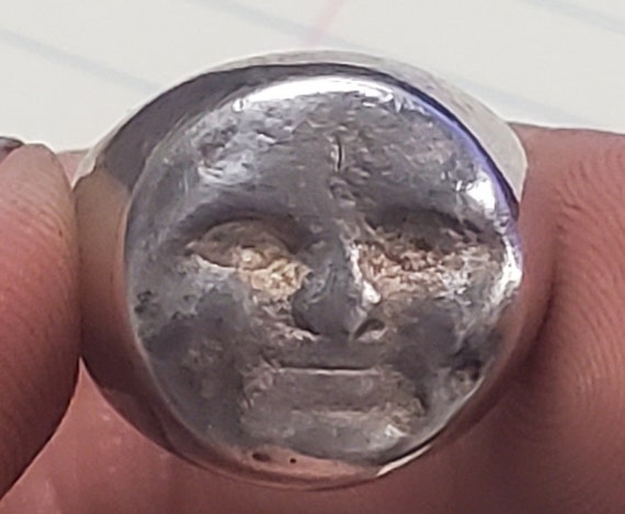 Jane A. Gordon Designer Sterling Moon Face Ring - image 4