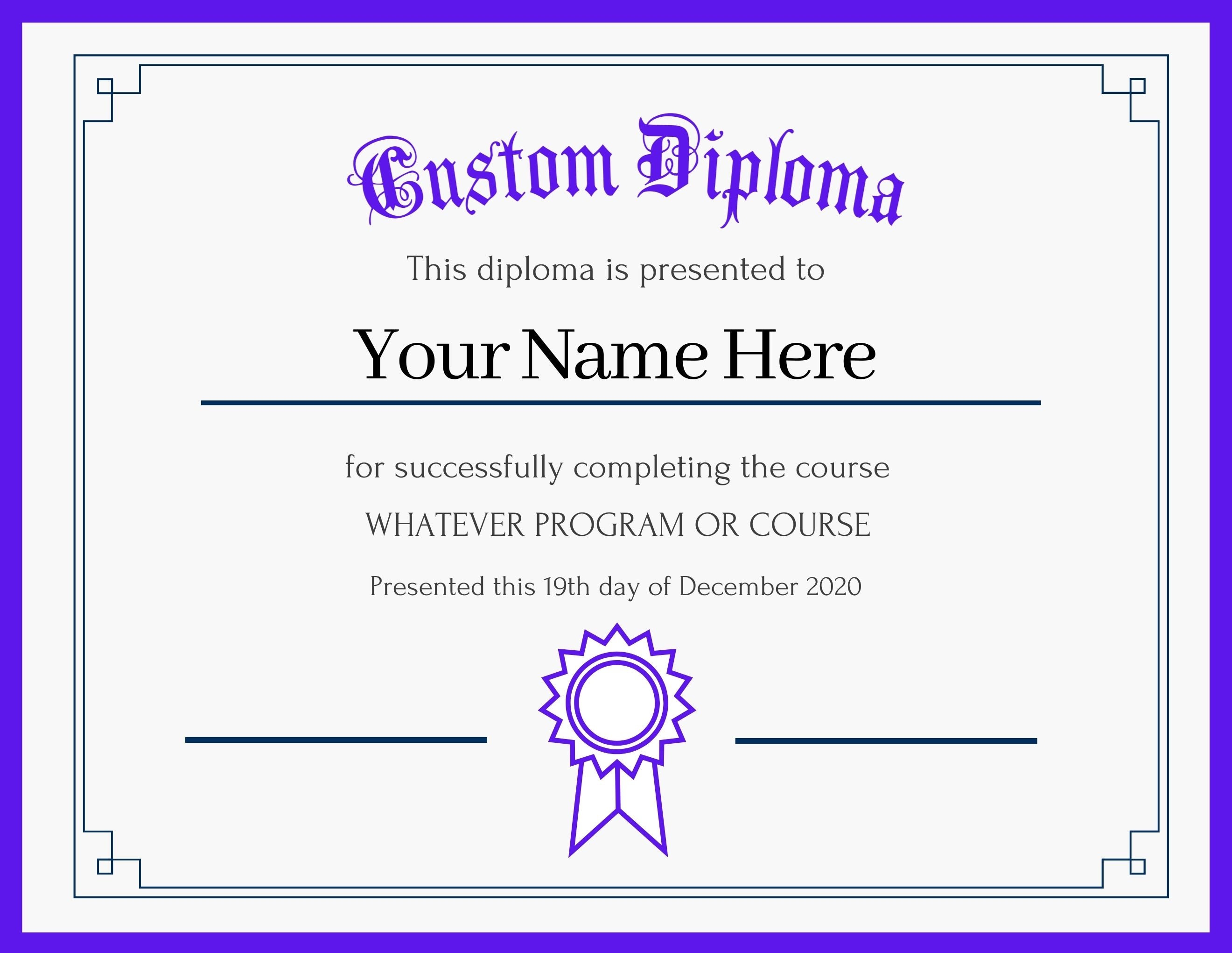 Custom Diploma Digital Download Funny Fake University Etsy Custom Diploma Digital Download Funny Fake University Etsy