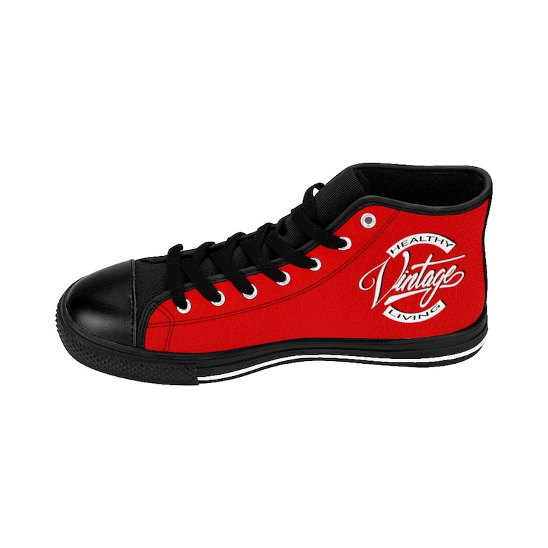 Vintage Healthy Living Shoes for Men Gift for Him Exclusive Red VHL Classics Men/'s Vintage High-top Sneakers