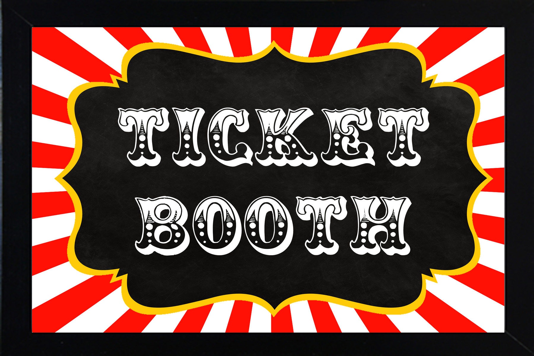 printable diy vintage chalkboard circus ticket booth table etsy