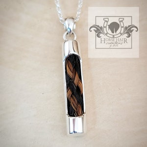 Tube Style Sterling Silver Braided Horse Hair Pendant Necklace - CUSTOM ORDER