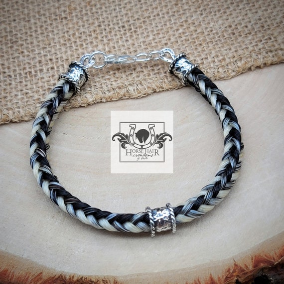 Horse hair bracelet sterling silver deals