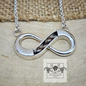 SMALL Infinity Sterling Silver Braided Horse Hair Pendant Necklace 35x20mm - CUSTOM ORDER