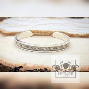 Horse Hair Cuff Bracelet - Solid Sterling Silver With No Centerpiece &quot;Barefoot&quot; Option - Custom Order