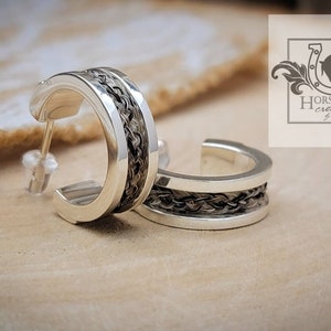 Sterling Silver Horse Hair Earrings: Custom Braided Jewelry