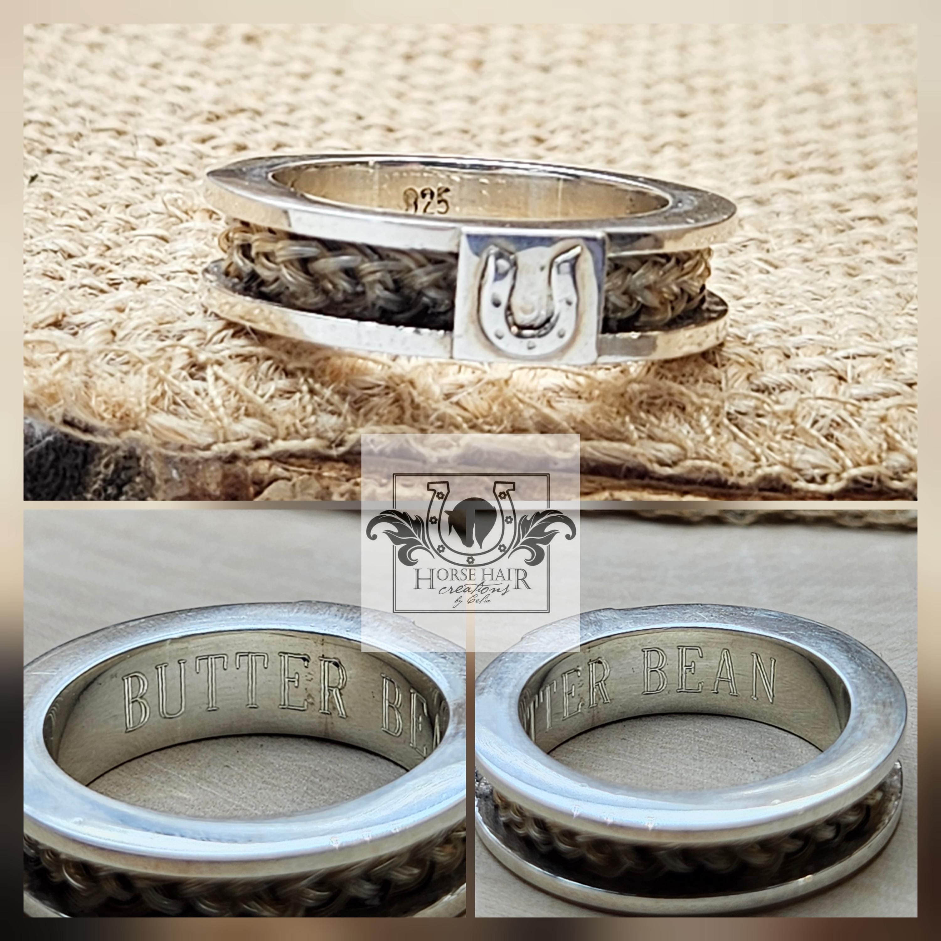 5mm Width Ring - Horseshoe Centerpiece - Solid Sterling Silver
