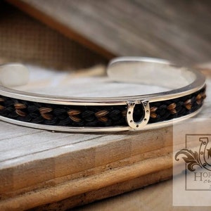 Horse Hair Cuff Bracelet Solid Sterling Silver With - Etsy